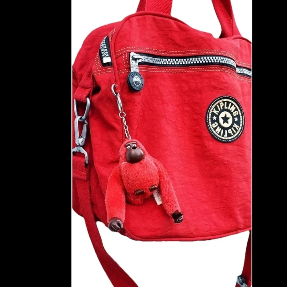 Kipling Vintage Private Transport Weekend Travel Messenger Bag - Red - Picture 7 of 14